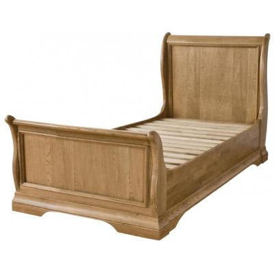 Limoges Solid Oak Single Sleigh Bed